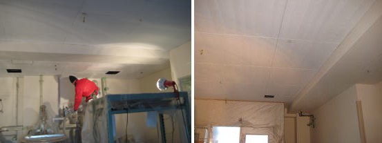 天井、壁を断熱塗装
